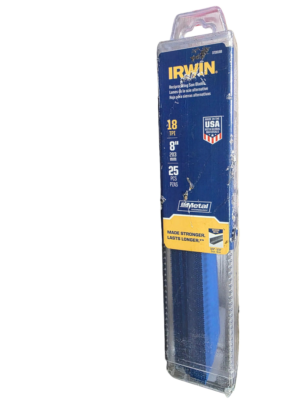 IRWIN INDUSTRIAL TOOLS Reciprocating Saw Blades - 18 TPI - 8" - 25 Pack