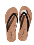 SODA SHOES Women's Ella Flip Flop Thong Sandals in Black - 8.5