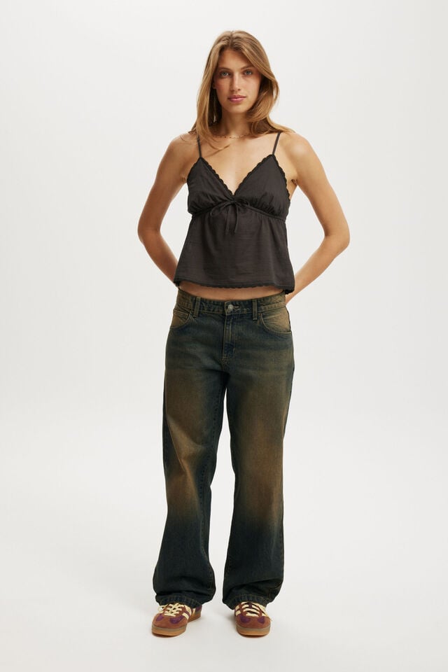 Cotton On Women's Low Rise Straight Jeans - Honey Blue -Size 26 (US Size 4)