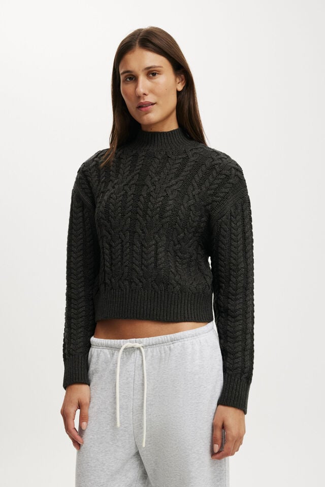 Cotton-On Boxy Mock Neck Knit Sweater