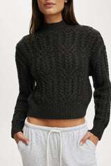 Cotton-On Boxy Mock Neck Knit Sweater