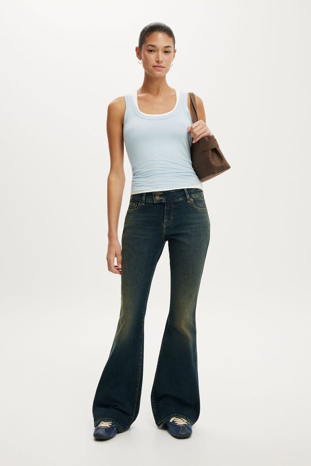 Cotton On Women's Mid-Rise Bootcut Jean - Dusky Blue Pocket - Size 26 (US Size 4)