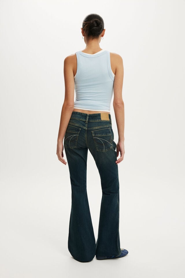 Cotton On Women's Mid-Rise Bootcut Jean - Dusky Blue Pocket - Size 26 (US Size 4)