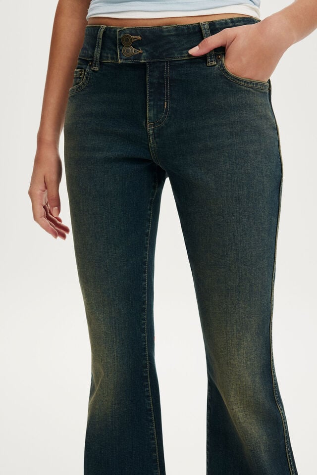 Cotton On Women's Mid-Rise Bootcut Jean - Dusky Blue Pocket - Size 26 (US Size 4)