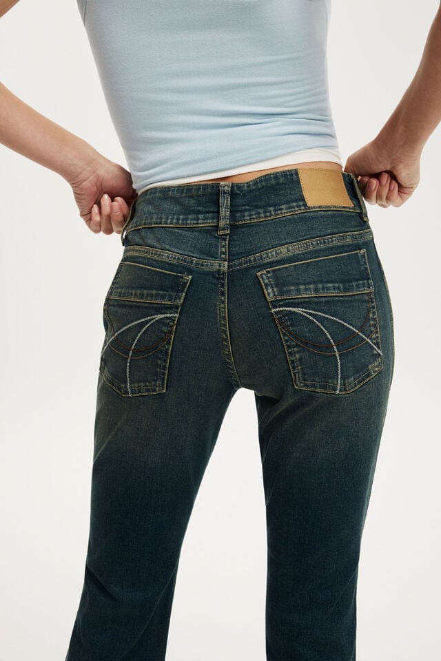 Cotton On Women's Mid-Rise Bootcut Jean - Dusky Blue Pocket - Size 26 (US Size 4)