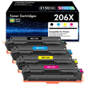 Vipink 206X Compatible Toner Cartridges for HP LaserJet Pro - 4-Pack