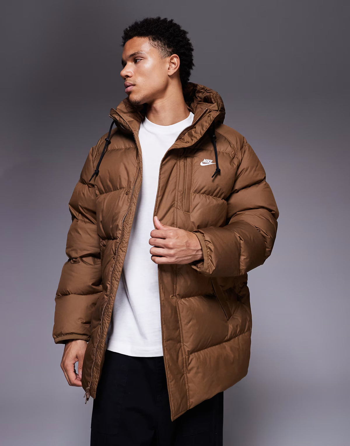Nike Men's Club Puffer Jacket ,  Brown (Size: Large)