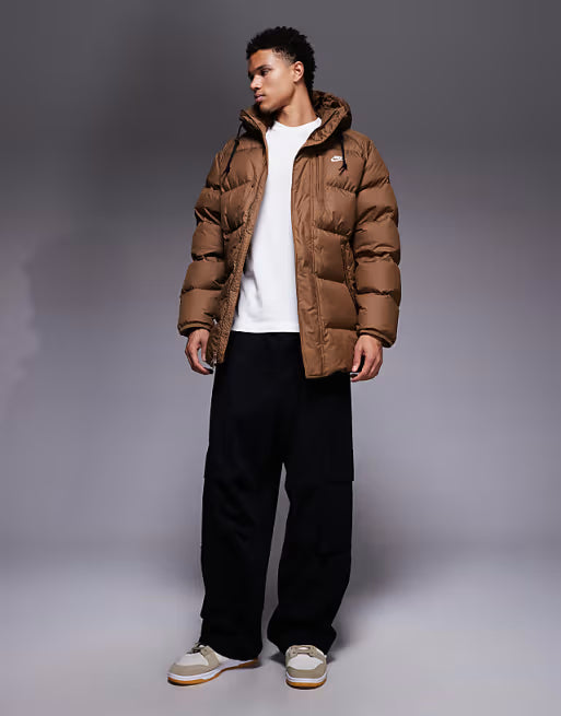 Nike Men's Club Puffer Jacket ,  Brown (Size: Large)