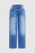 Wash Mid Rise Straight Leg Jeans Size 10/12
