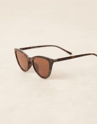 ASOS DESIGN curved slim cat eye sunglasses, Womens