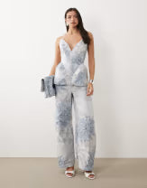 ASOS LUXE sculpted jacquard barrel pants SIZE:8