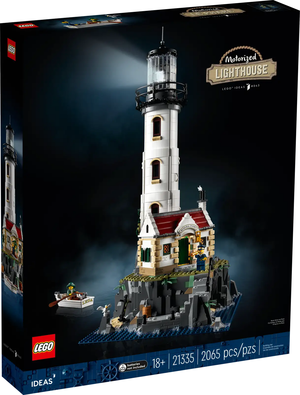 LEGO Ideas Motorized Lighthouse 21335 Adult Model Building Kit, Complete with Rotating Lights, Quaint Cottage and a Mysterious Cave, Creative Gift Idea