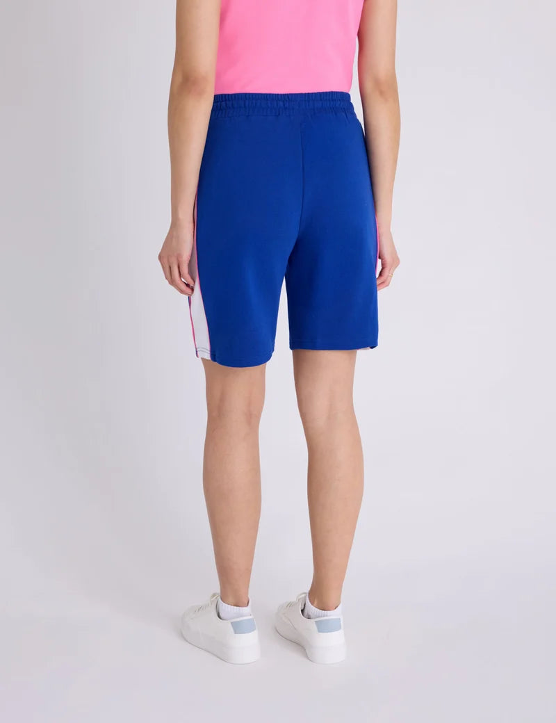 US Polo Assn. Drawstring Side Stripe Bermuda Shorts-Blue, Women Sz S