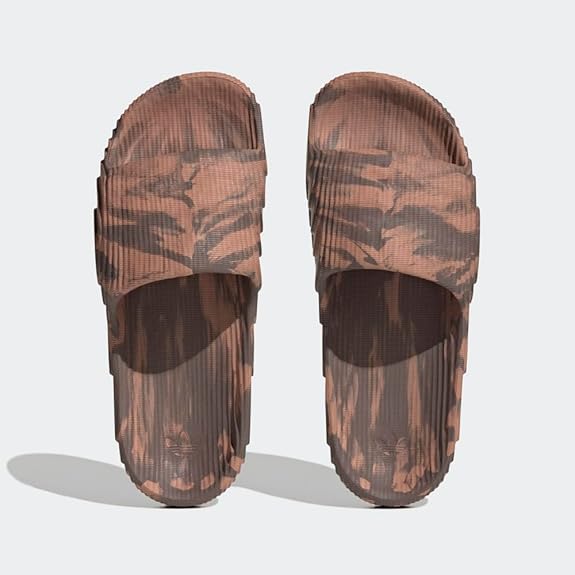 (13)Adidas Men's Adilette 22 Slide Color: Clay Strata/Earth Strata/Core Black