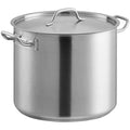 Vigor SS1 Series 32 Qt. Heavy-Duty Stainless-Steel Aluminum-Clad Stock Pot with Cover