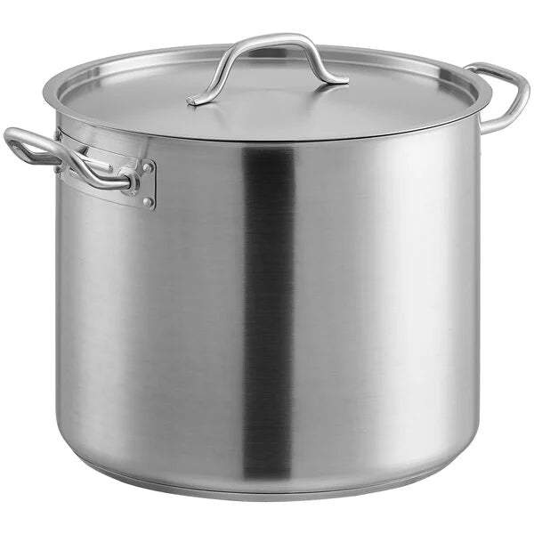 Vigor SS1 Series 32 Qt. Heavy-Duty Stainless-Steel Aluminum-Clad Stock Pot with Cover