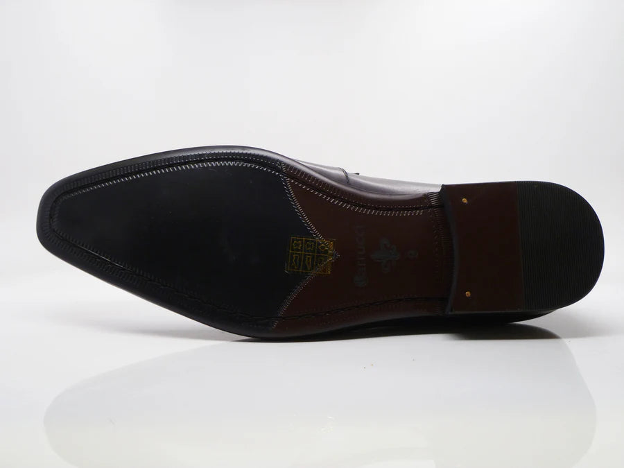 Calfskin Spectator Penny Loafer from the Carrucci Collection (Style: 2240-12T) - Black/White - Size 11