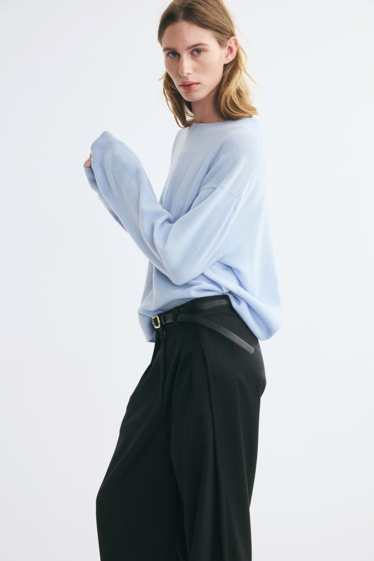 H&M - Women's Oversized Wool Sweater - Light Blue - US Small