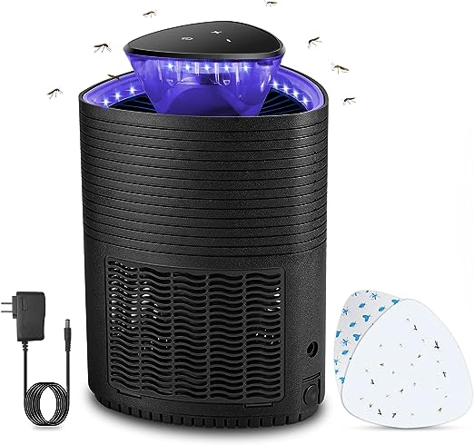 TOIUOT Bug Zapper Indoor, Powerful 3 Speed Adjustable Fruit Fly Traps for Indoors Kitchen Home, Mosquito Zapper with Upgraded Dual Core Fan & Double Circles of Blue Light for Mosquitoes Flies
