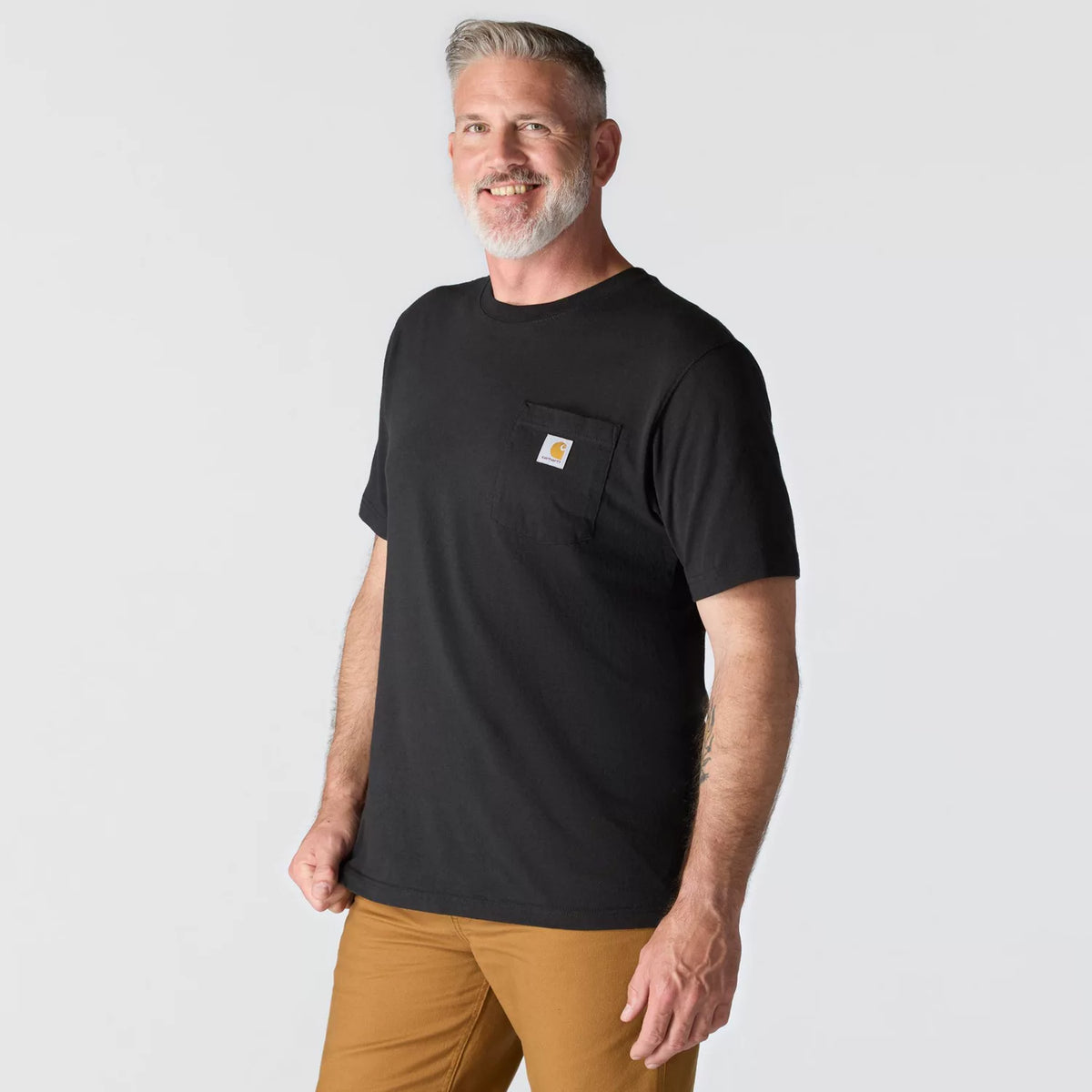 *Carhartt Mens' Iconic K87 Pocket T-Shirt, Black, Medium