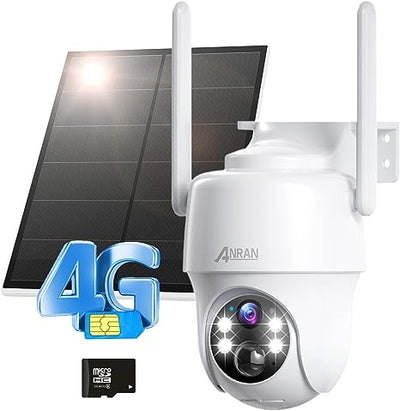 ANRAN 3/4G LTE Cellular Security Camera Wireless Outdoor (SIM&SD Card Included), 360°Pan Tilt View G1 Pro