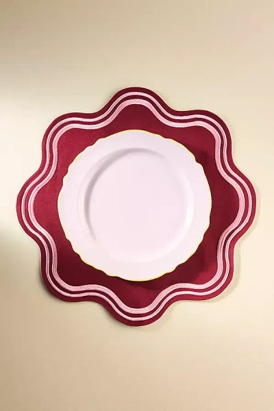Anthropologie Madeline Embroidered Cotton Placemat 16.5" (6-Pack)