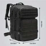 45L Military Tactical Backpack | MOLLE Assault Pack | US Flag Morale Patch Included! | Black
