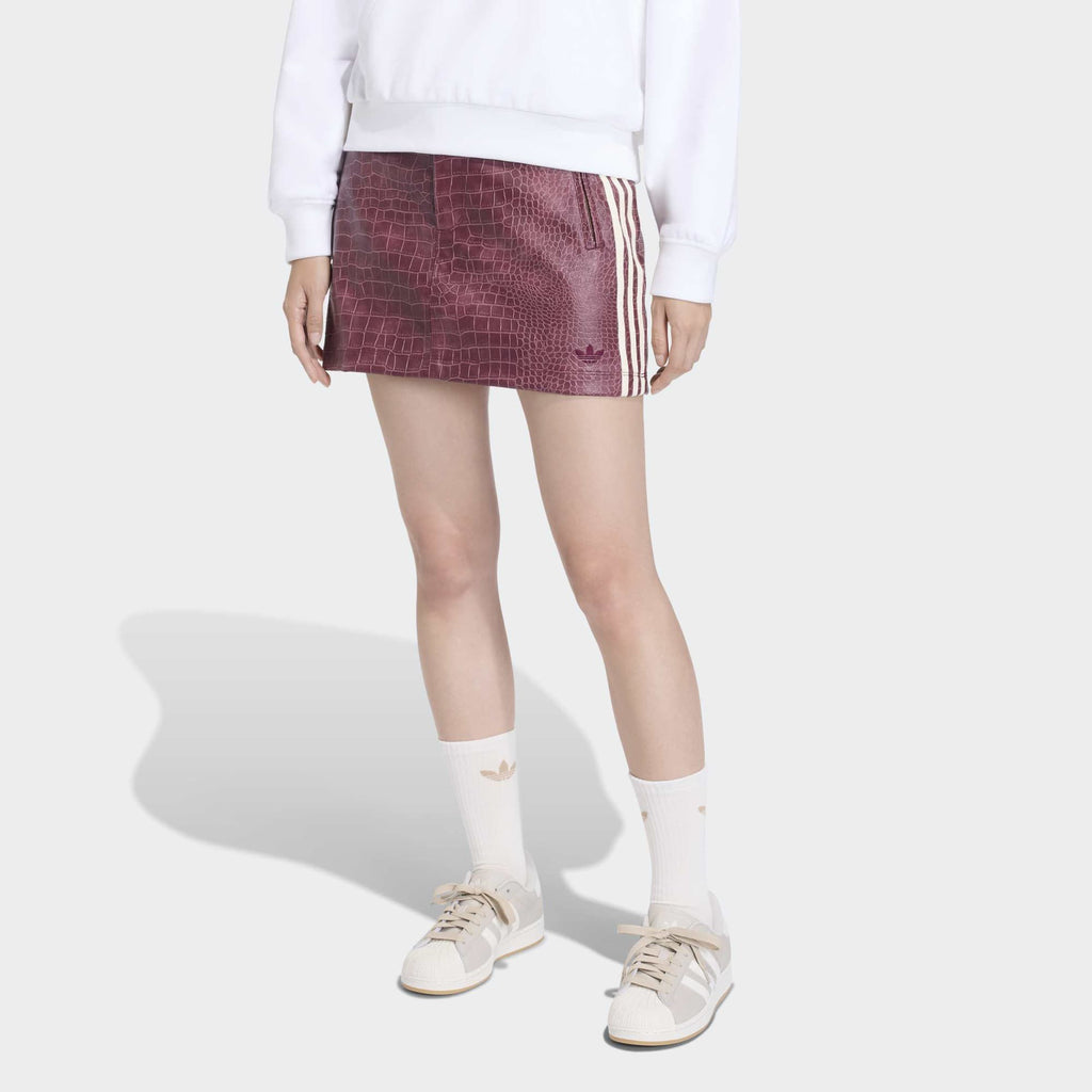 adidas ORIGINALS Women's Pleather Mini Skirt - Maroon - Size 2