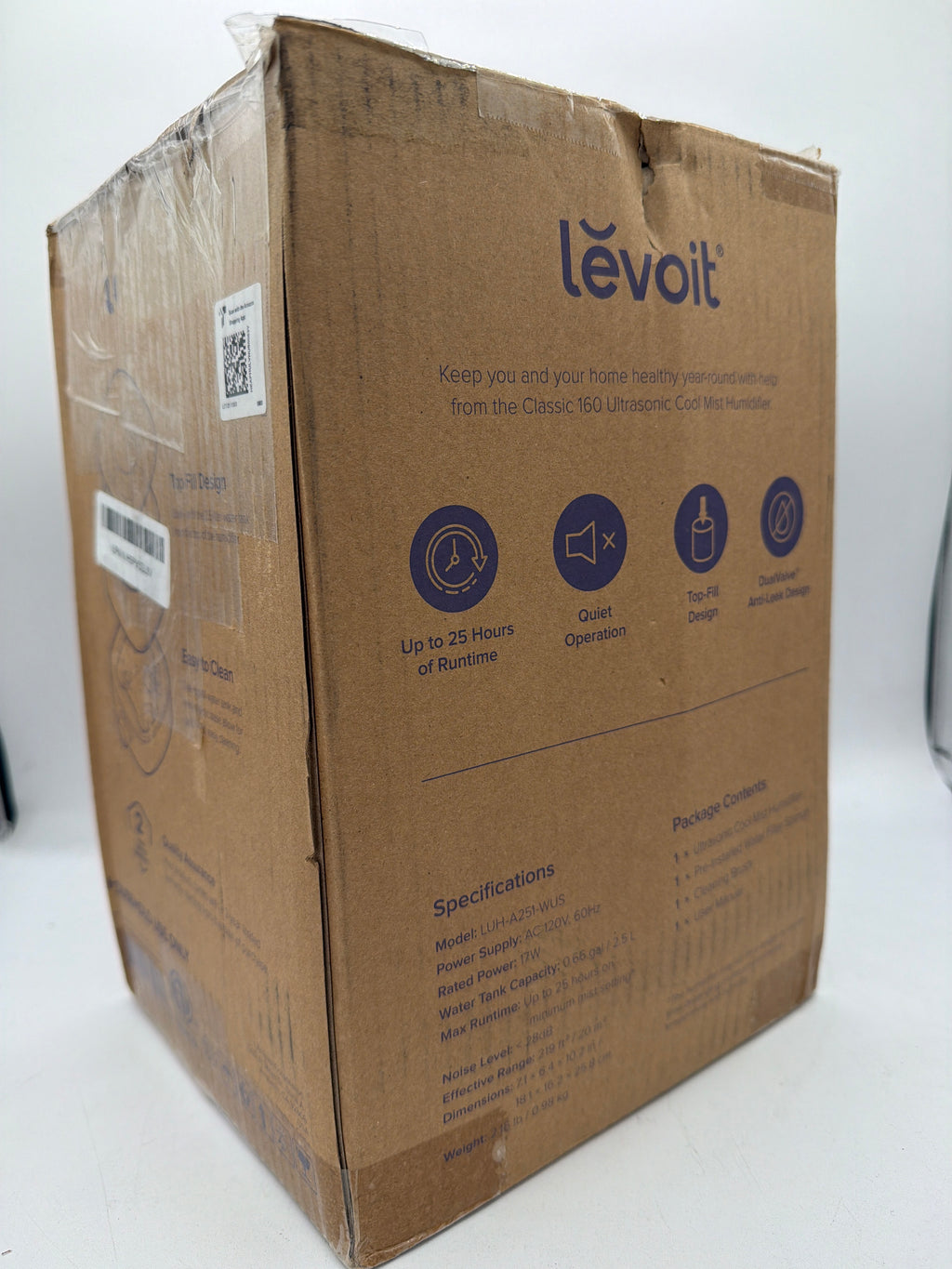 LEVOIT Top Fill Humidifiers for Bedroom, 2.5L Tank for Large Room, Easy to Fill & Clean