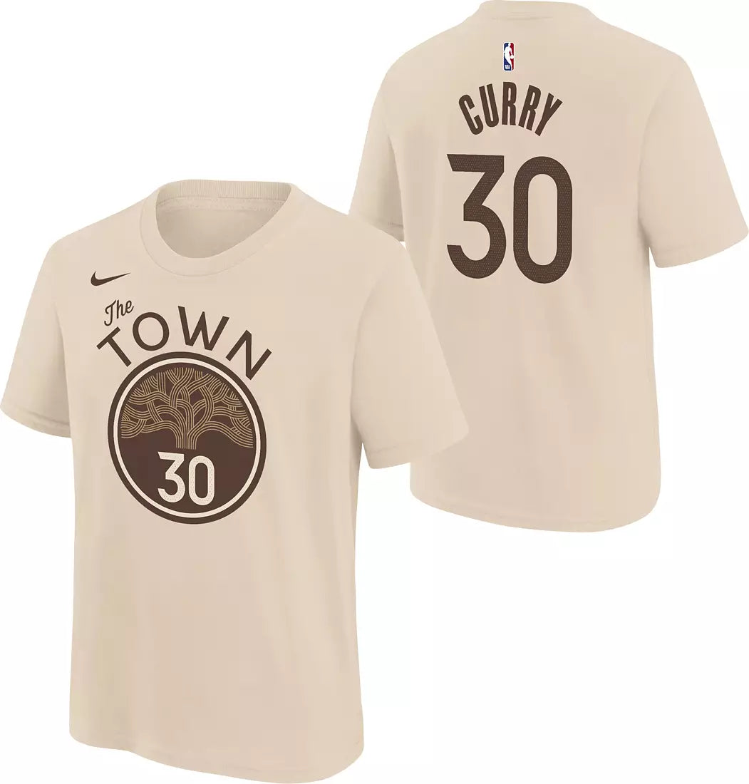 Nike Men's 2025-26 City Edition Golden State Warriors Stephen Curry #30 T-Shirt - Brown - Size Medium