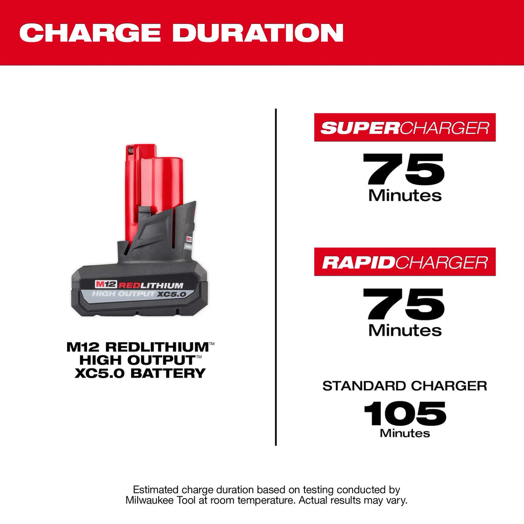*Milwaukee - M12 REDLITHIUM HIGH OUTPUT XC5.0 Battery Pack, 48-11-2450