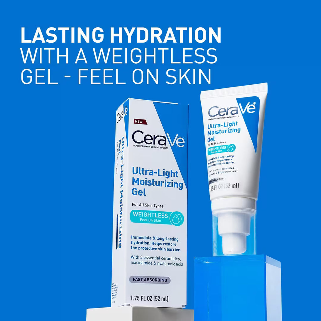 CeraVe Ultra-Light Moisturizing Gel Fragrance Free, Oil-Free, Mattifying Moisturizer, 1.75 FL Oz