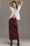 Maeve Colette Corduroy Brown Maxi Skirt - Size XS