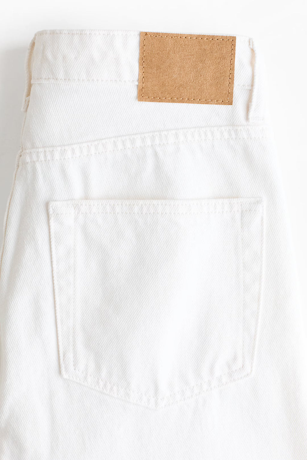 H&M - Women's Baggy Regular-Waist Jeans - Denim White - US 6