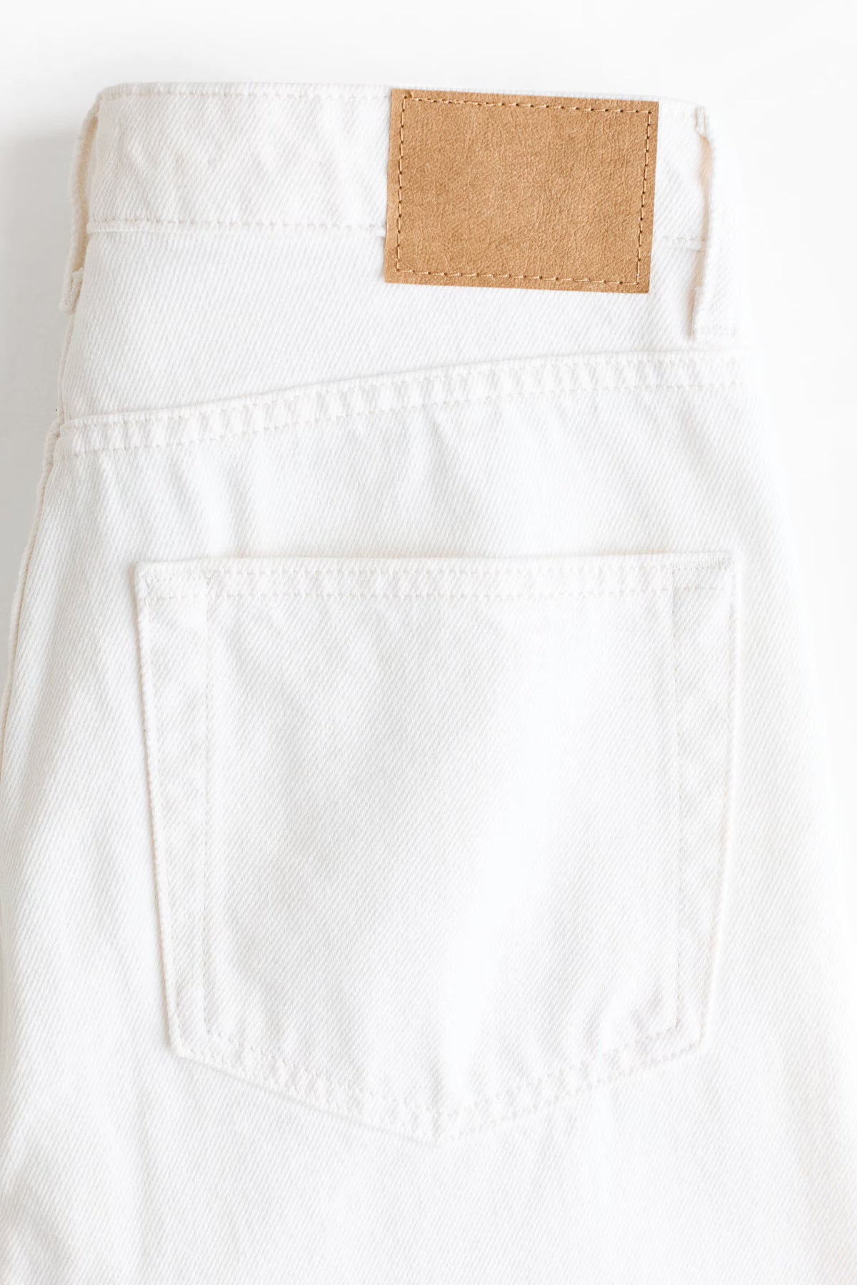 H&M - Women's Baggy Regular-Waist Jeans - Denim White - US 6