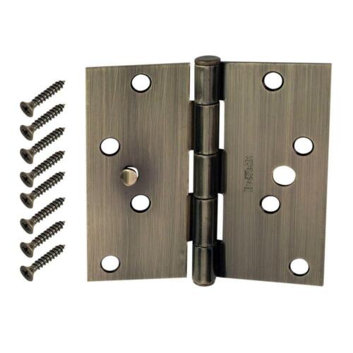 EVERBILT 4" DOOR HINGES 3 PACK Antique Brass Finish 807 209 (New)