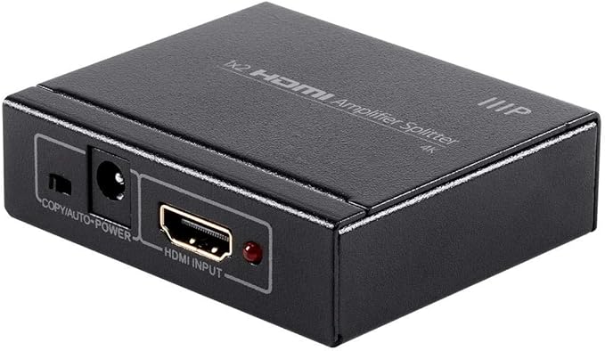 Monoprice Blackbird 4K 1x2 HDMI Amplifier Splitter - 48-bit Deep Color, 3D Video Support, Black (NEW)