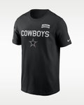 Nike NFL Dallas Cowboys Salute to Service Sideline, Dri-Fit Tee, Black -XXL