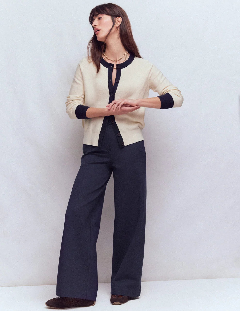 Women's Belgravia Ponte Pants by Boden - Navy - Size 14R (R0814-NAV)