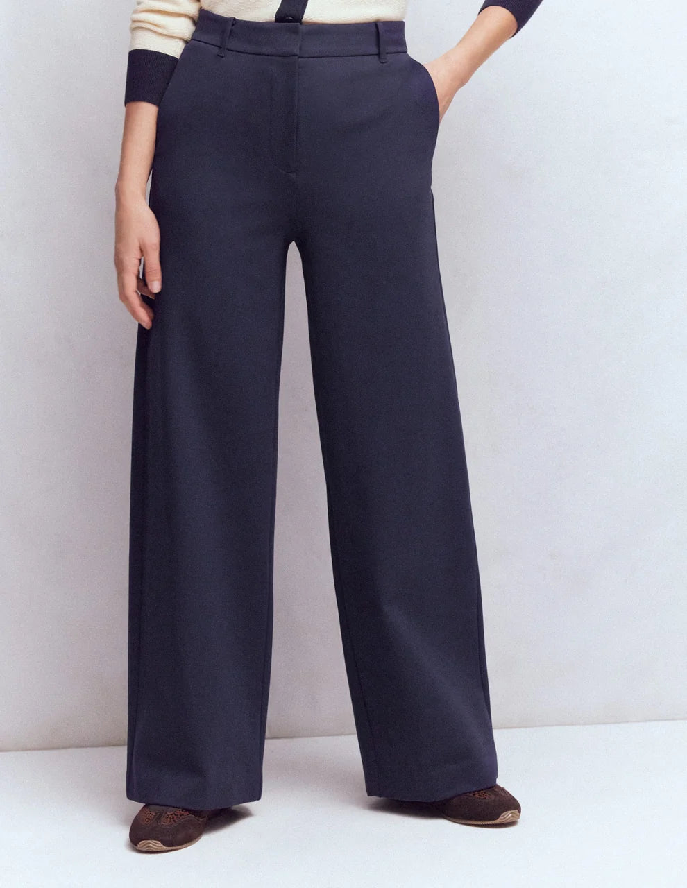 Women's Belgravia Ponte Pants by Boden - Navy - Size 14R (R0814-NAV)