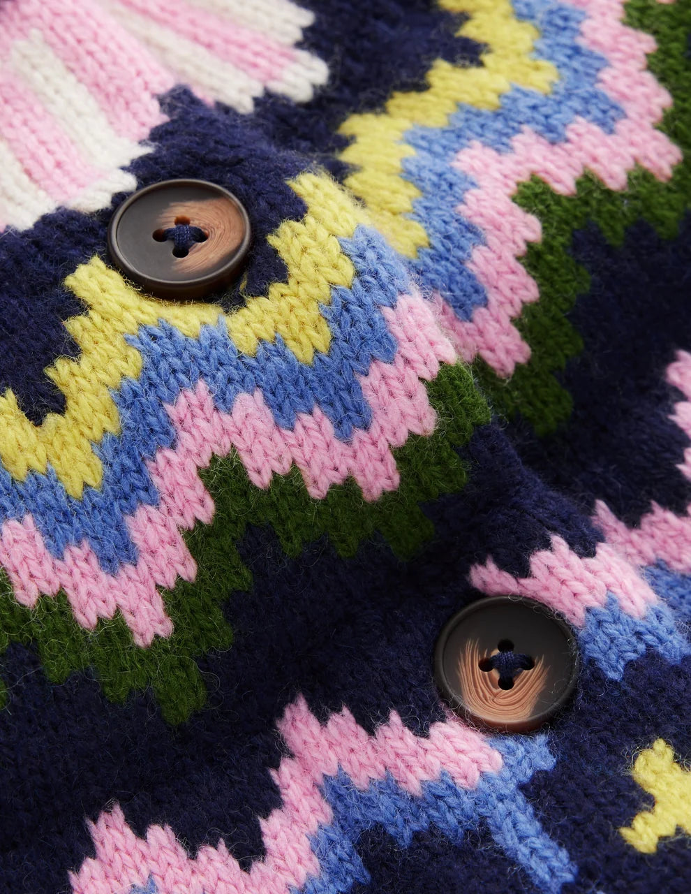 Women's Mae Fair Isle Cardigan by Boden - Navy - Size Medium