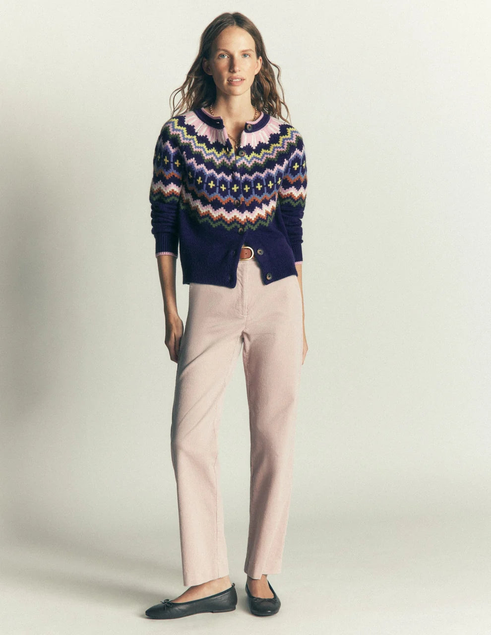 Women's Mae Fair Isle Cardigan by Boden - Navy - Size Medium