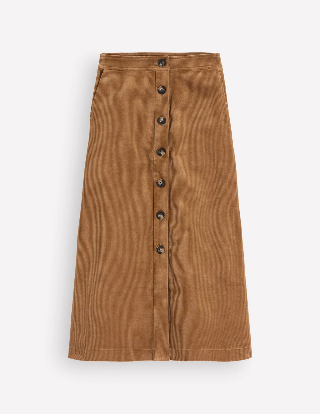 Boden Val Button Cord Midi Skirt - Gingerbread - US Size 14 R