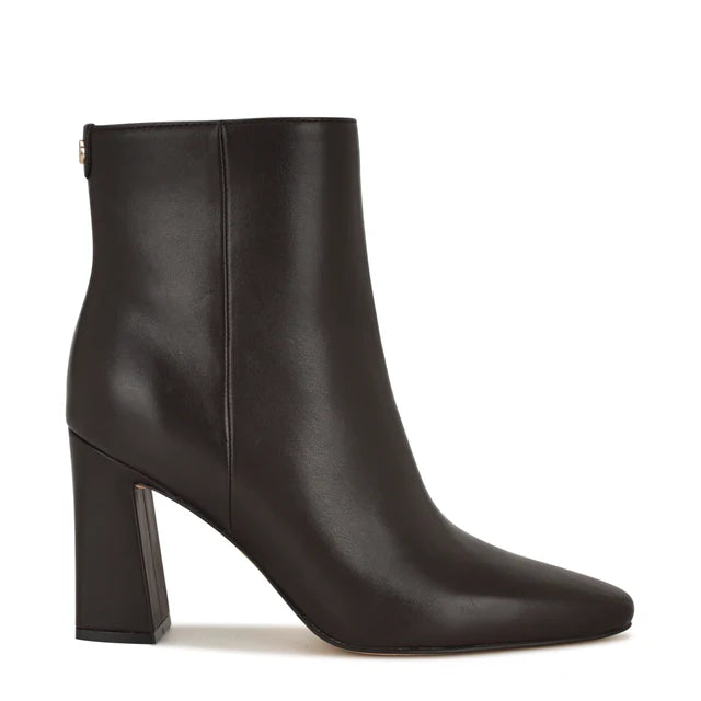 Nine West Reraye Block Heel Ankle Leather Booties Size 9