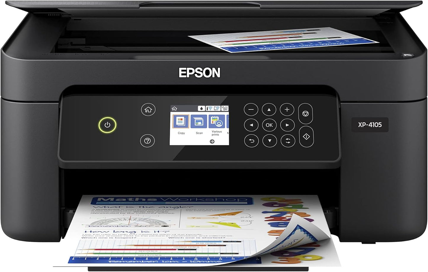 Epson Expression Home XP-4105 Wireless All-in-One Color Inkjet Printer, Black - Print Copy Scan - 10.0 ppm, 5760 x 1440 dpi, 2.4" LCD, Auto 2-Sided Printing, Voice Activated, DAODYANG Printer_Cable