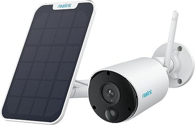 REOLINK 2K Solar WiFi Security Cameras Outdoor Wireless, No Hub Needed, 3MP Night Vision, Human/Vehicle Detection, Wireless Home Security Camera Works with Alexa, Argus Eco + Solar Panel