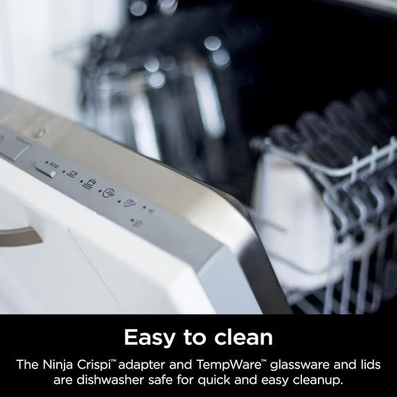 Ninja Crispi Air Fryer, Microwave, Freezer & Dishwasher Safe, Non Toxic Glass Portable Cooking System
