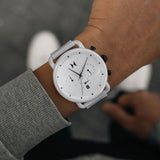 MVMT Blacktop II White Chronograph Dial Ceramic Bracelet Mens Watch 28000234