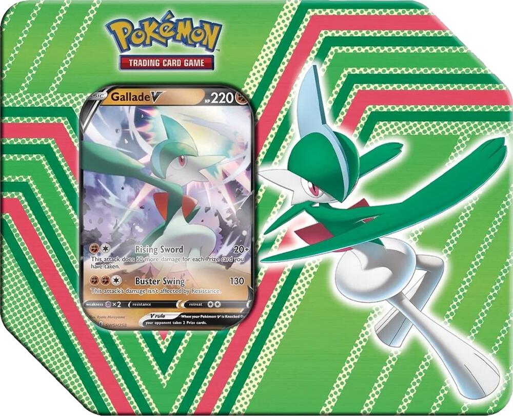 Pokémon Hidden Potential Tin – Gallade V (1 Foil Card & 4 Booster Packs)