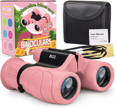Binoculars for Kids, Compact Kids Binoculars 8x21 High-Resolution for Bird Watching, Camping, Exploration, Hiking, Hunting, Sports Events and Safari Park Gifts for 3-12 Year Boys Girls